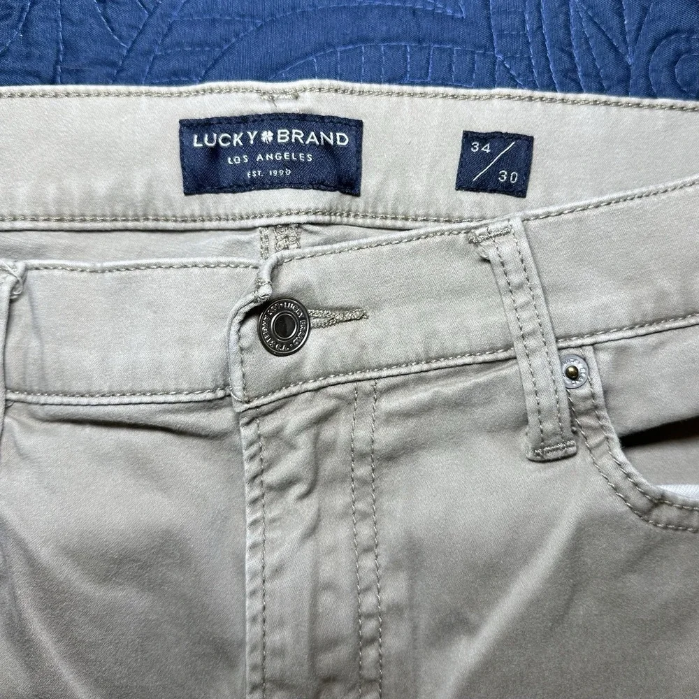 Lucky Brand Men's 221 Slim Straight Leg Size 34x30 Tan Denim Jeans Pants